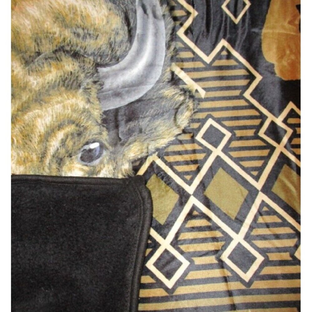 New Wild Bison Buffalo Sherpa Plush Throw Gift Blanket Art Native American Brown - Picture 3 of 5